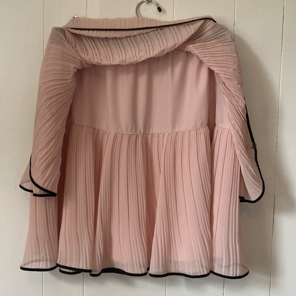 worthington flouncy pink double layer pleated skirt satin feel linings size 12 - Picture 6 of 12